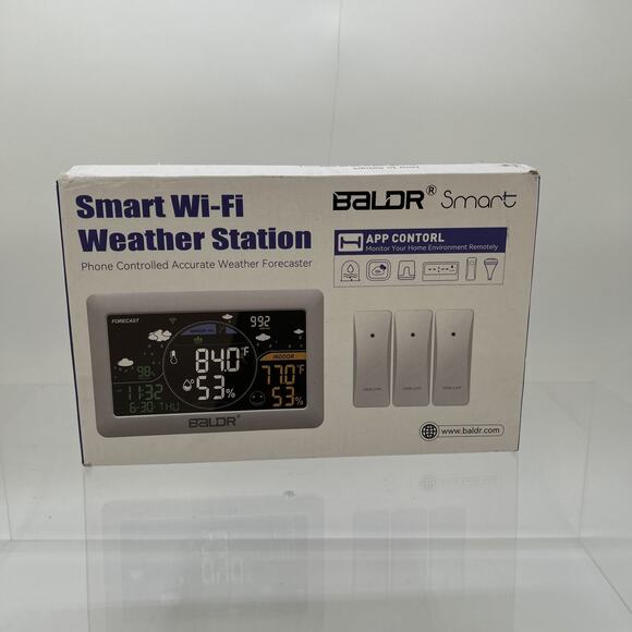 BALDR WiFi Weather Station, Smart Wireless Indoor Outdoor Thermometer - Picture 1 of 8